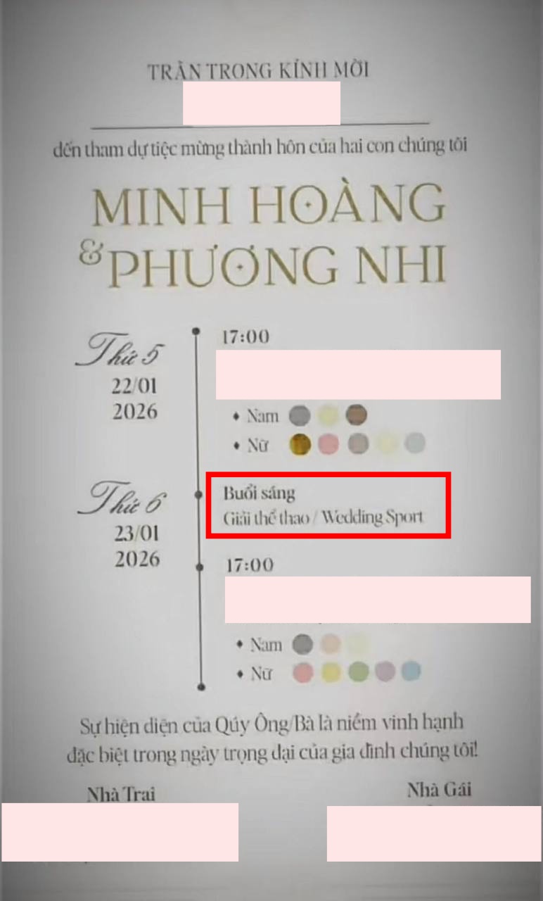 Thiệp cưới Á hậu Phương Nhi – thiếu gia Minh Hoàng bất ngờ lộ diện: Hôn lễ kéo dài 2 ngày, hoạt động đặc biệt khiến showbiz lần đầu chứng kiến