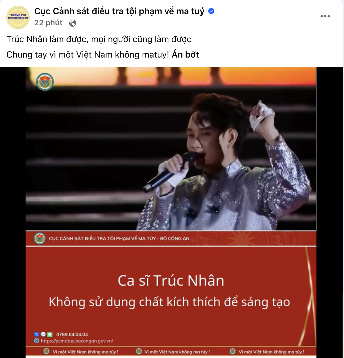 Giữa lúc Miu Lê vướng bê bối, Trúc Nhân bất ngờ xuất hiện trên trang chính thức của Cục Cảnh sát điều tra tội phạm về ma túy: Một câu nói khiến fan Miu Lê phản ứng dữ dội